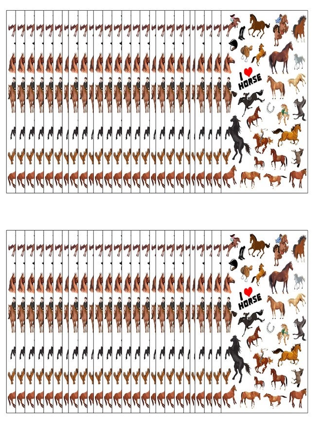 PIBIPAID 670+ Pcs Horse Paper Stickers,Derby Day Horse Race Party Favors Supplies Lovers Decorations Goodie Bag Stuffers Prize Labels(24 Sheets) - Image 1
